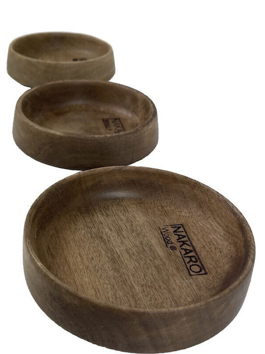 Nakaro Wood Wooden Salad Bowl Beige 22.5x22.5cm