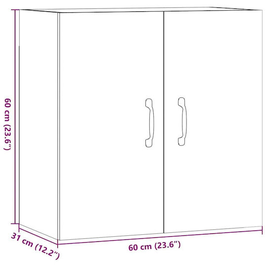 vidaXL Ντουλάπι Μπάνιου 60x31x60cm Δρυς