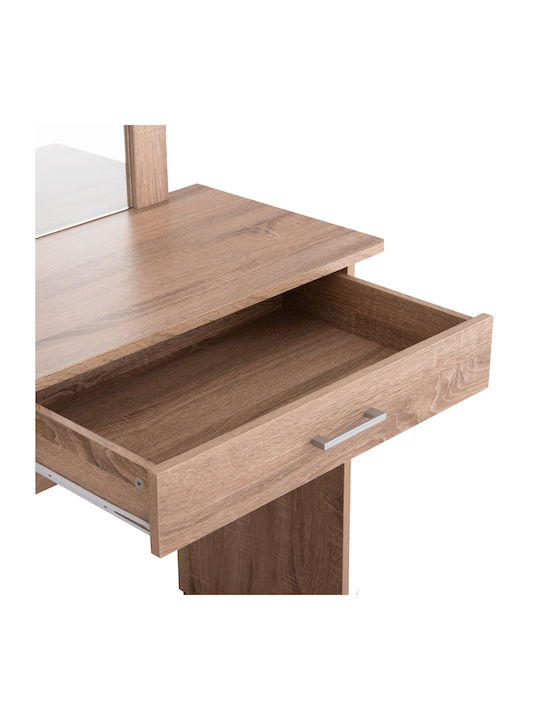 Bodenstehende Schminktisch Schlafzimmer Crystel Holz Sonama Eiche mit Spiegel & Hocker 74x39x155cm