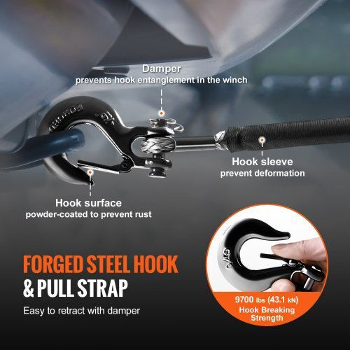 Vevor Car Towing Rope with Towing Capacity Up to 4.5 Tons in Orange Color