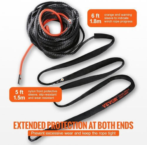 Vevor Car Towing Rope with Towing Capacity Up to 4.5 Tons in Orange Color