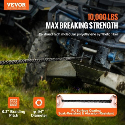 Vevor Car Towing Rope with Towing Capacity Up to 4.5 Tons in Orange Color