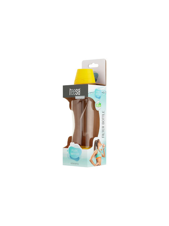 Teesa Παγούρι Πλαστικό με Φίλτρο 550ml Κίτρινο
