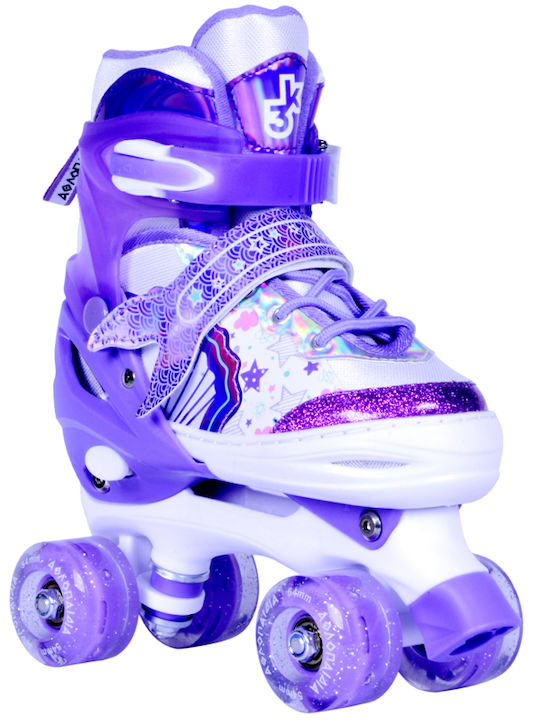 Athlopaidia Kids Adjustable Quad Rollers Purple