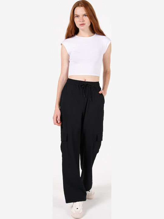 Damen Stoff Hose Black