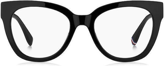 Tommy Hilfiger Femei Plastic Rame Ochelari Fluture Negru TH2054 807