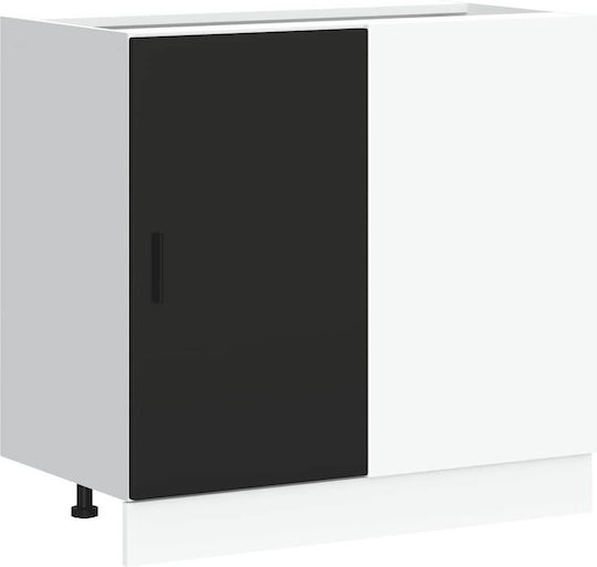 Ντουλάπι Νεροχύτη Μαύρο 80x46x81.5εκ.