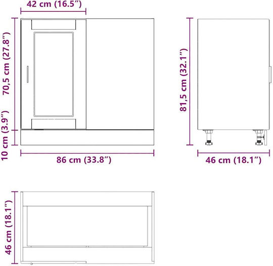 Dulap pentru Chiuvetă Alb 80x46x81.5buc