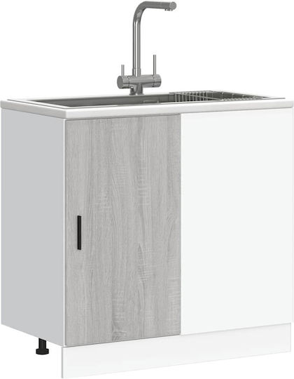 Ντουλάπι Νεροχύτη Γκρι Sonoma 80x46x81.5εκ.