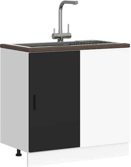 Ντουλάπι Νεροχύτη Μαύρο 80x46x81.5εκ.