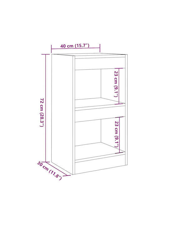 Βιβλιοθήκη Καφέ 40x30x72εκ.