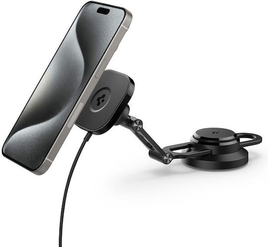Spigen Onetap Pro 3 Βάση Κινητού Αυτοκινήτου με Ρυθμιζόμενα Άγκιστρα και Ασύρματη Φόρτιση Μαύρη