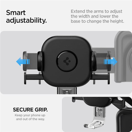 Spigen Tesla Taplock Universal Car Mount Holder Car Mobile Mount with Adjustable Hooks Black
