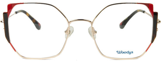 Woodys Barcelona Peretti Women's Butterfly Prescription Eyeglass Frame Gold PERETTI-02-53