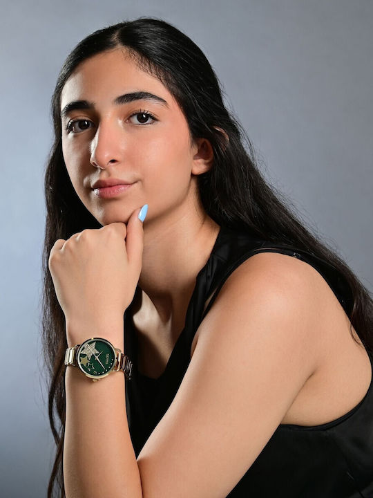 Raptor Women's Watch with Gold Metal Bracelet