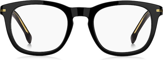 Boss Plastic Eyeglass Frame with Clip On Black