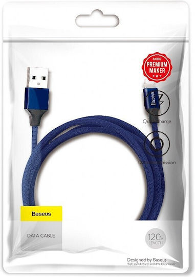 Baseus Yiven Плетена USB-A към Lightning кабел Син 1.2м (CALYW-13)