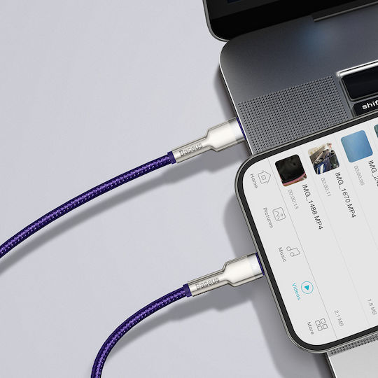 Baseus Cafule Metal Braided USB-C to Lightning Cable 20W Purple 2m (CATLJK-B05)