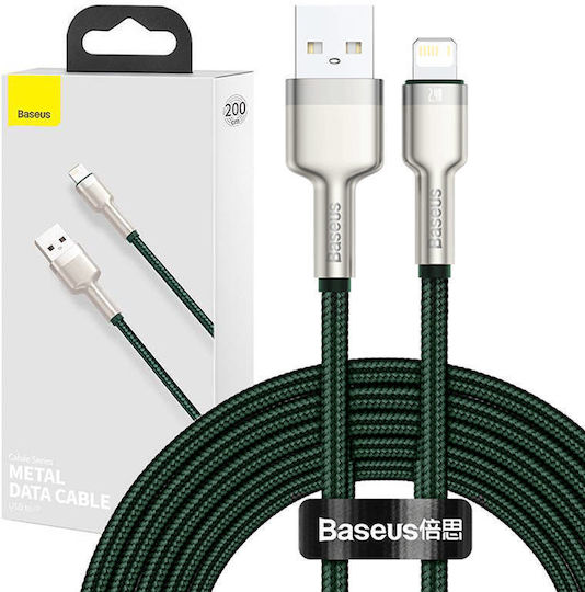 Baseus Cafule Series Braided USB-A to Lightning Cable Green 2m (CALJK-B06)