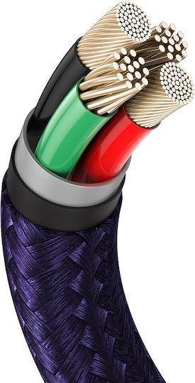 Baseus Cafule Series Braided USB-A to Lightning Cable 100W Purple 1m (CALJK-A05)