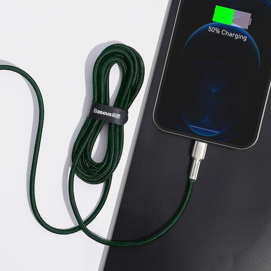 Baseus Cafule Series Braided USB-A to Lightning Cable Green 2m (CALJK-B06)