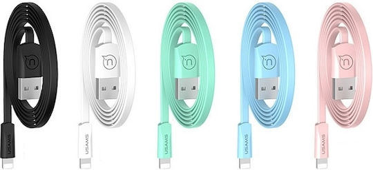 Usams Flat USB to Lightning Cable Μαύρο 1.2m (SJ199)