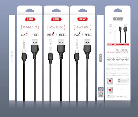 XO XO Regular USB to Lightning Cable Λευκό 2m (NB103)