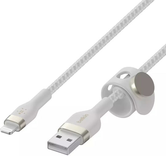 Belkin Braided USB-A to Lightning Cable White 2m (CAA010BT2MWH)