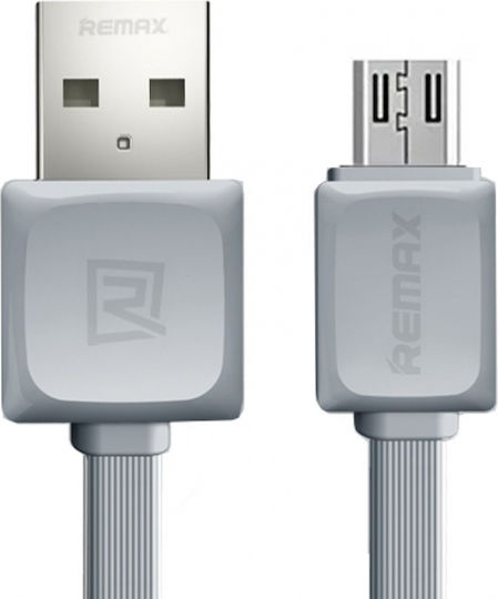 Remax Fast Safe RC-129i Flat USB-A la Cablu Lightning Gri 1m