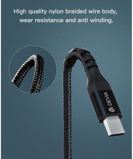 Devia USB-C to Lightning Cable 20W Μαύρο 1.5m (DVCB-DVCB-350085)