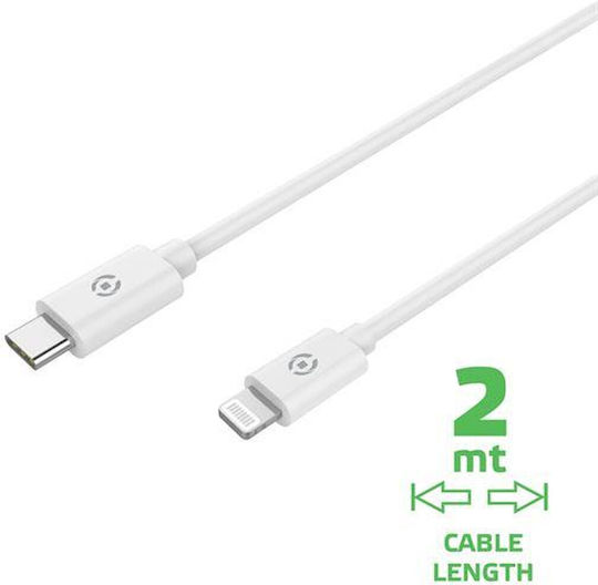 Celly Regular la Cablu Lightning 60W Alb 2m (USBLIGHTC2MWH)