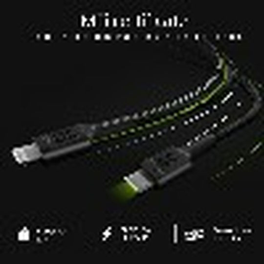 Green Cell Плетена USB-C към Lightning кабел 87W Черен 1м (KABGC07)