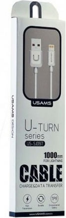 Usams US-SJ097 Regular USB-A la Cablu Lightning Alb 1m (IPUSBXD02)