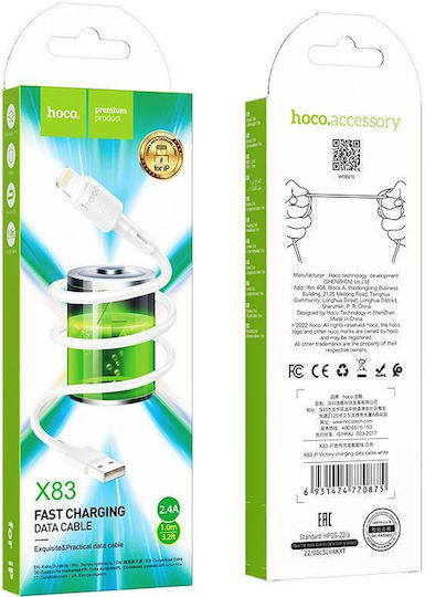 Hoco X83 Victory USB-A zu Lightning Kabel Weiß 1m (HC-X83LWH)