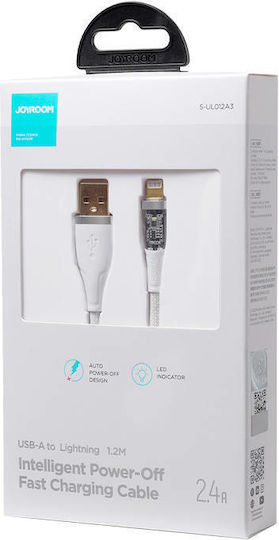 Joyroom S-UL012A3 Braided USB-A to Lightning Cable 18W White 1.2m