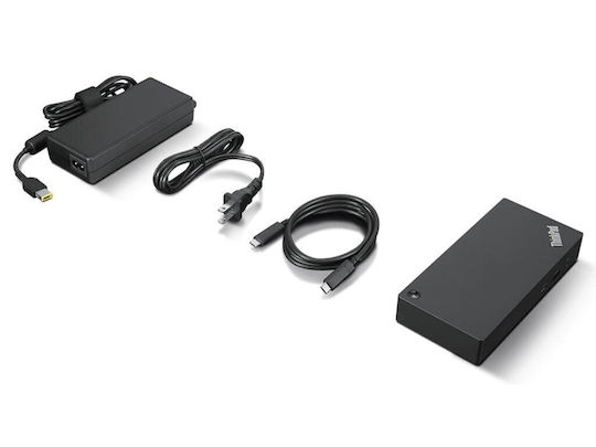 Lenovo ThinkPad Universal 90W USB-C Docking Station with HDMI/DisplayPort 4K PD Ethernet and Support for 3 Monitors Black