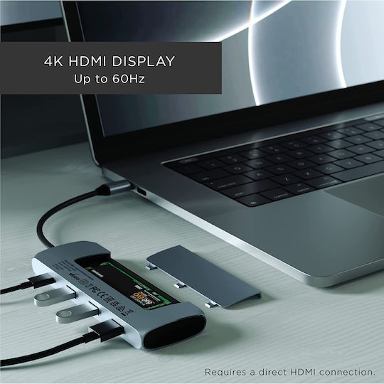 Satechi Hybrid USB-C Docking Station with HDMI 4K PD Gray