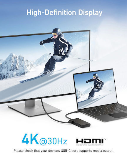 Anker 332 USB-C Docking Station με HDMI 4K PD Μαύρο