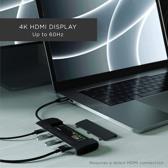 Satechi Hybrid USB-C Docking Station with HDMI 4K PD Black