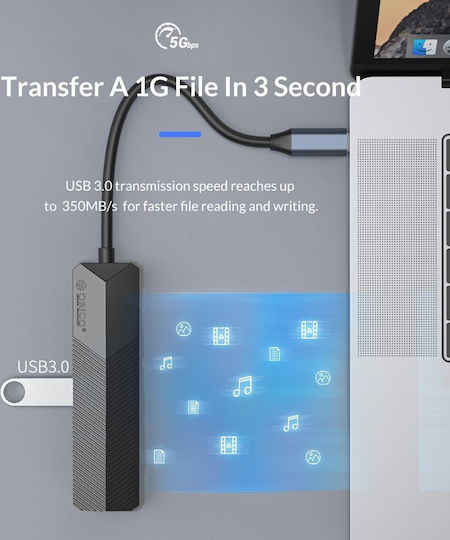 Orico MDK-5P USB-C Докинг станция с HDMI 4K Сив