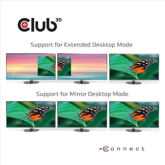 Club3D USB-C Docking Station with HDMI/DisplayPort 4K PD Ethernet and Support for 3 Monitors Black (CSV-1564W100)