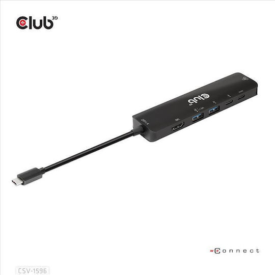 Club3D USB-C Docking Station με HDMI 4K PD Ethernet Μαύρο (CSV-1596)