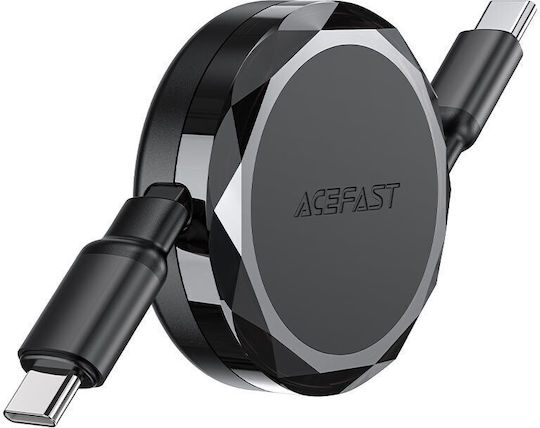 Acefast Cablu Extensibil USB 2.0 USB-C Masculin - USB-C 60W Power Delivery Negru 0.8m
