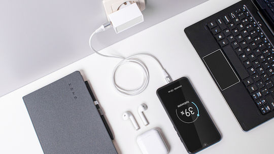 Rebel USB 2.0 Cable USB-C male - USB-A Λευκό 1m RB-6001-100-W