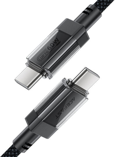 Acefast USB 2.0 Cable USB-C male - USB-C 60W PD Μαύρο 1.2m