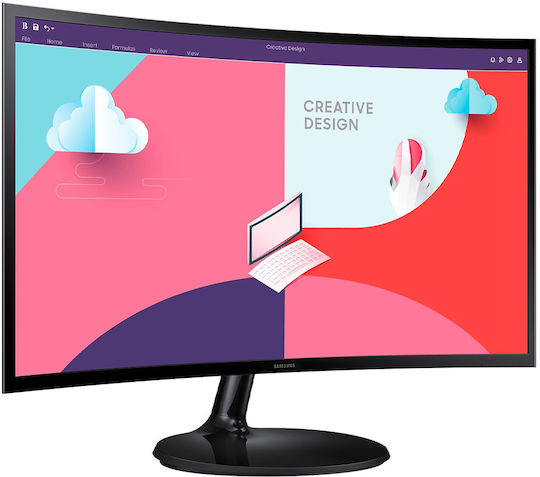 Samsung Essential Monitor VA HDR Curved Monitor 24" FHD 1920x1080 με Χρόνο Απόκρισης 4ms GTG