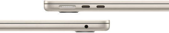 Apple MacBook Air 13" (2024) 13.6" Retina Display (M3-8-Kern/16GB/256GB SSD/8-Kern-GPU) mit Ladegerät 30W Starlight (Tastatursprache Internationales Englisch)