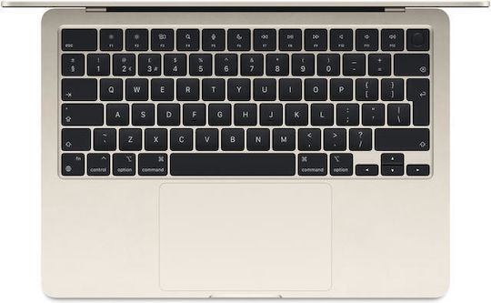 Apple MacBook Air 13" (2024) 13.6" Retina Display (M3-8-Kern/16GB/256GB SSD/8-Kern-GPU) mit Ladegerät 30W Starlight (Tastatursprache Internationales Englisch)