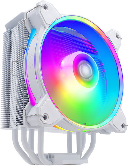 CoolerMaster Hyper 212 Halo Ψύκτρα Επεξεργαστή για Socket AM4/AM5/1200/115x/1700 με ARGB Φωτισμό Λευκή