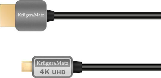 Kruger & Matz Cable HDMI male - micro HDMI male 3m Μαύρο
